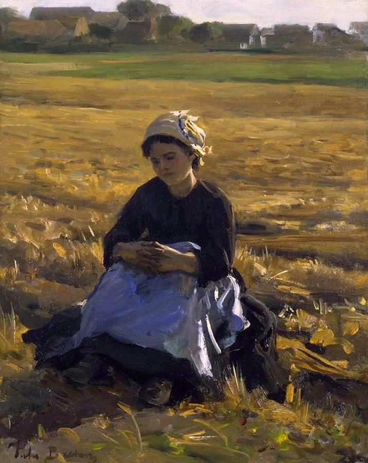 Piccola spigolatrice seduta nel campo, 1853